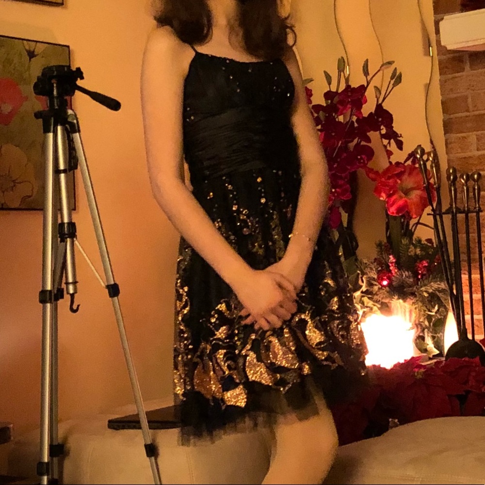 Black and Gold Cocktail Dress